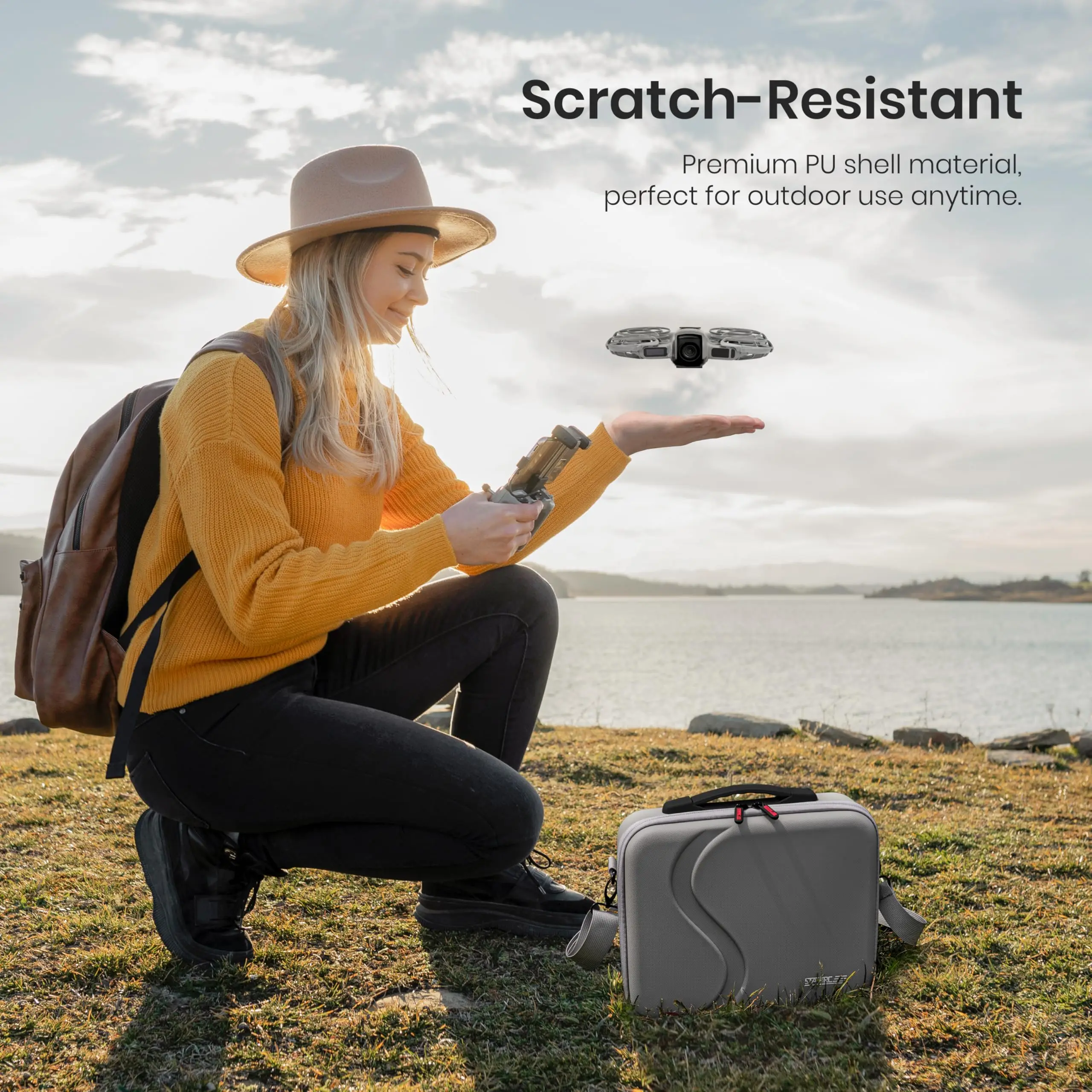 STARTRC Carrying Case for DJI Neo 2 Accessories, Portable PU Protective Shoulder Bag for DJI Neo 2 Fly More Combo, Compatible with RC-N3/RC-N Remote Controller