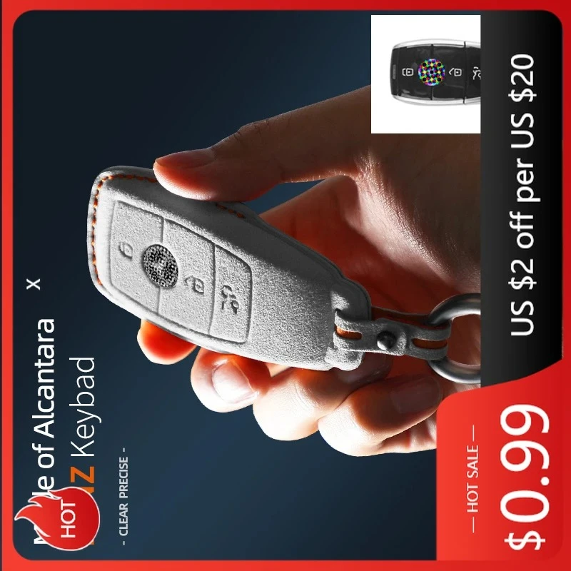 

Hub Caps For Mercedes Benz A C E S Class Alcantara Suede W177 W205 W213 X167 W222 CLA GLE GLB GLS AMG Smart Remote Car Key Case