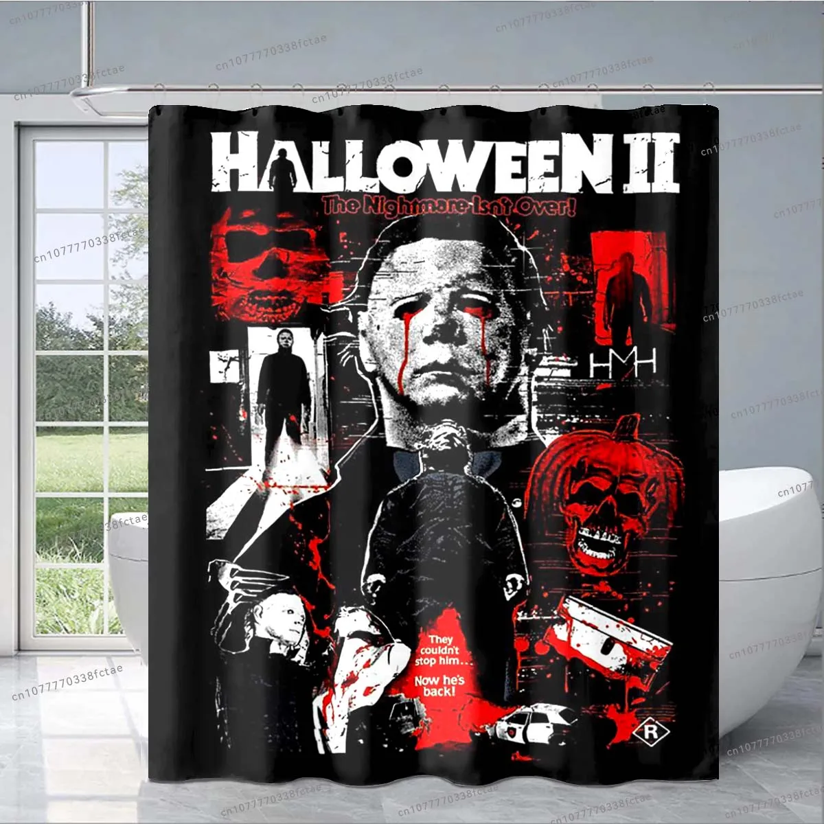 Halloween Michael Myers Shower Curtain Horror Movie Characters Collage Pattern Shower Curtain Bathroom Decor Shower Curtain Gift