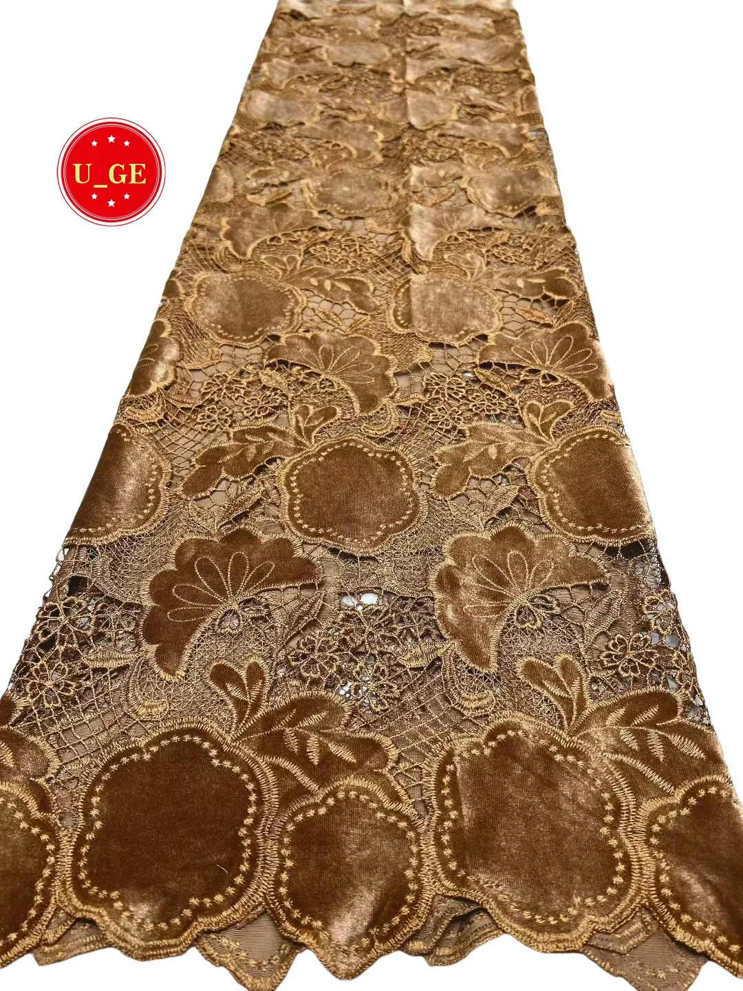 

2026Soft Embroidered Velvet Lace Fabric for Party Evening Dress Delicate High-Quality by Factory Offers U_GE5378
