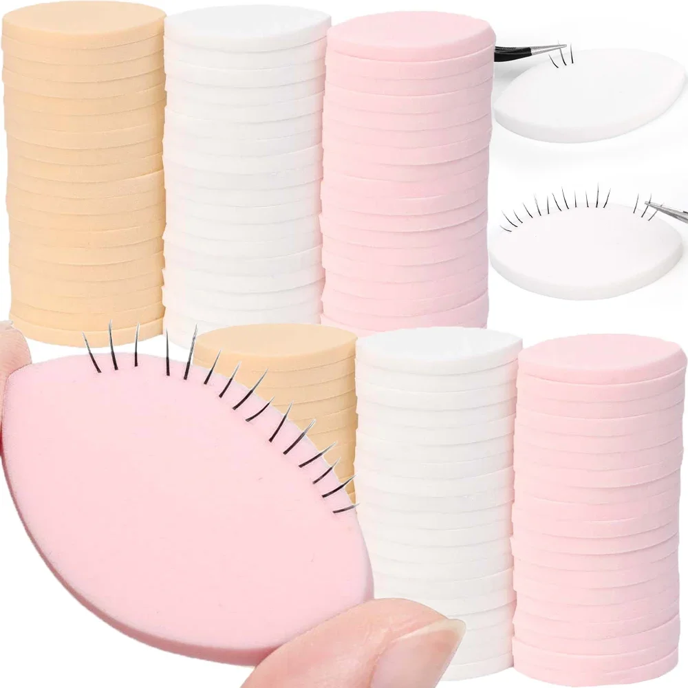 Almohadillas para pestañas postizas, mapeo reutilizable, esponjas de maquillaje, herramienta de entrenamiento para extensiones de pestañas, esponja para practicar extensiones de pestañas, 20/100 Uds.