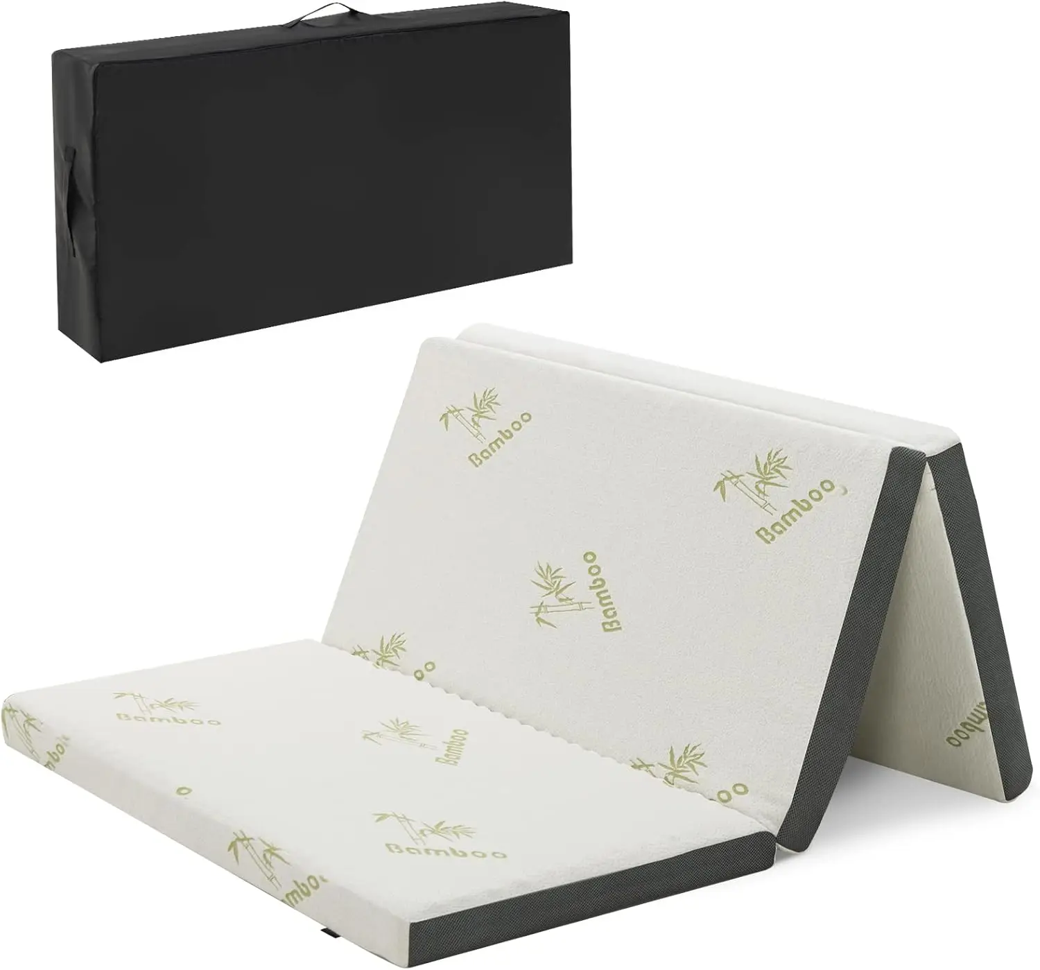 

Folding Mattr Full, 3"" Tri-Fold Memory Foam Mattress, Foldable Mattr Topper W/Soft Cover, Portable Mattr W/Carrying Bag For Rv