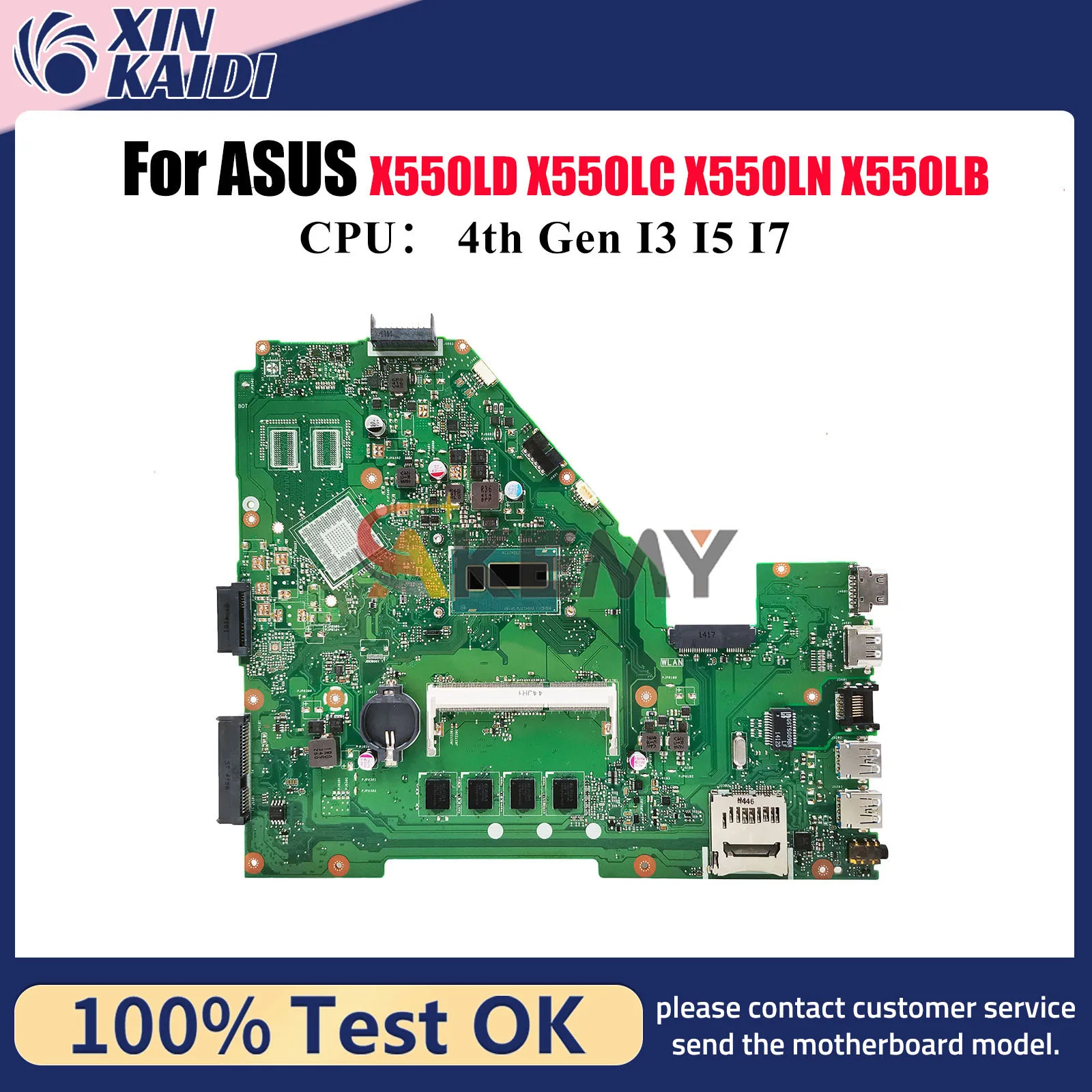 

X550LA Laptop Motherboard For ASUS VivoBook R510L X550L X552L Y581L X550LN X550LB X550LC X550LD Mainboard With I3 I5 I7 CPU stk