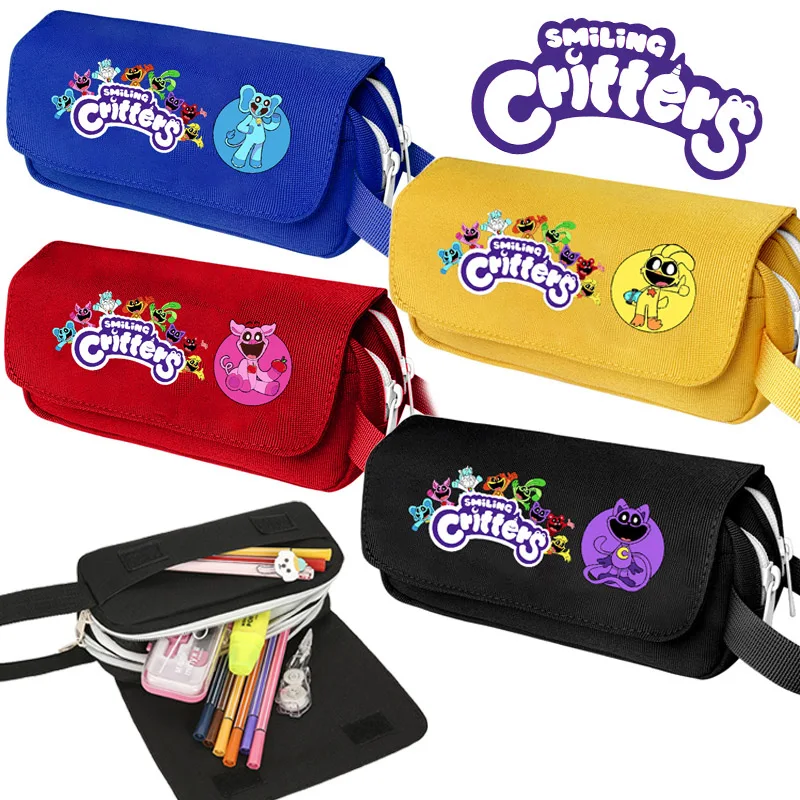 

Smilings Critters Pencil Case Zipper Horror Game Student Stationery Bag Large Capacity School Supplies Canvas Pen Pouch Gifts