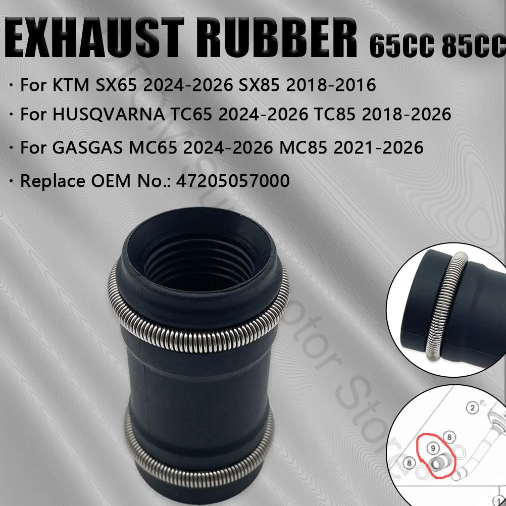 Anel de Vedação de Borracha para Tubo de Escape de Motocicleta 2018-2026 para KTM HUSQVARNA GASGAS SX TC MC 65 85