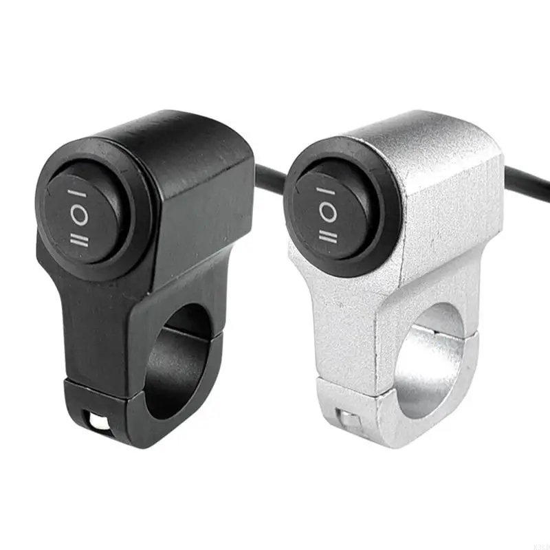 K3KD Motorcycle Handlebar Toggle On Off Push Button 22mm 7/8in Universal ATV Scooter Fog Light