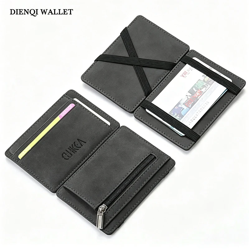 PU Leather Magic Wallet Men Business Card Case Slim Bifold Credit Card Holder Coin Pocket Money Bag Male Purse Wallets for Man