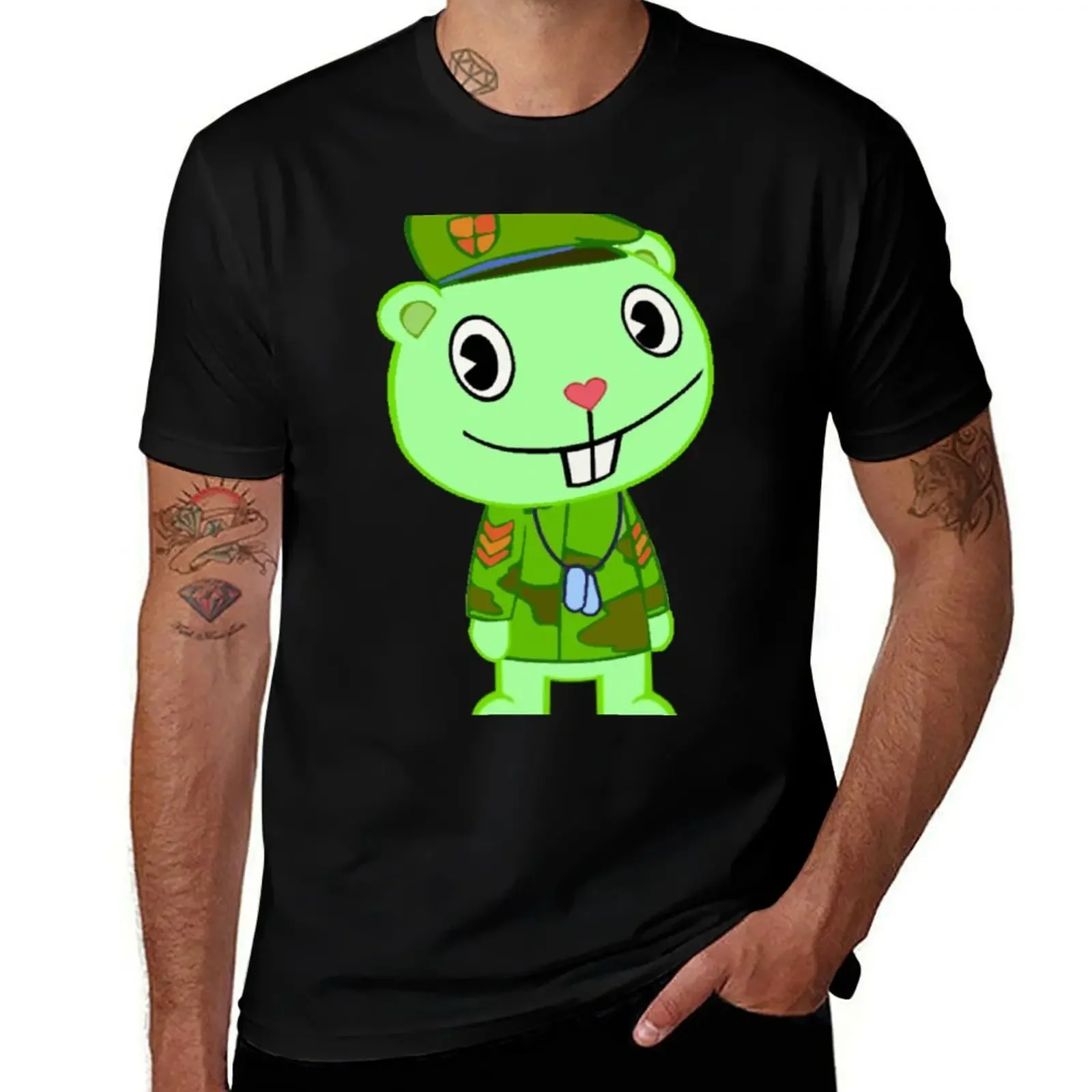 Flippy Happy Tree Friends T-Shirt Art Pattern Printed Casual Top(4XL 5XL 6XL No Shipping)
