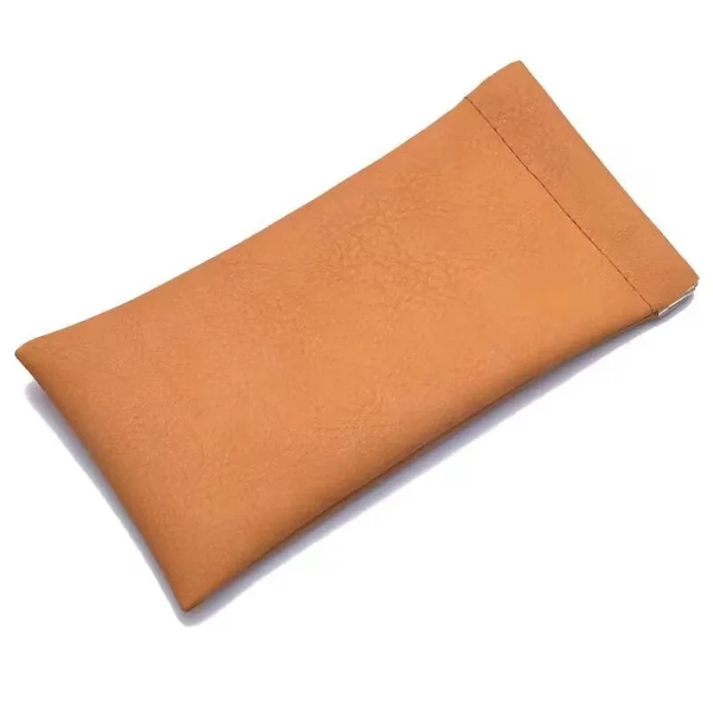 Unisex Leather Eyeglass Case Portable Auto-Close Spring Hinge for Sunglasses Super Soft Portable Solid Color Sunglasses Case view 5