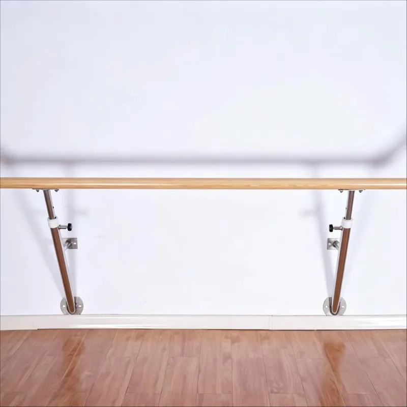 Ballet Barre Height Adjustable 85‑125cm Wall Fixed Steel Supports Barre for Different Ages