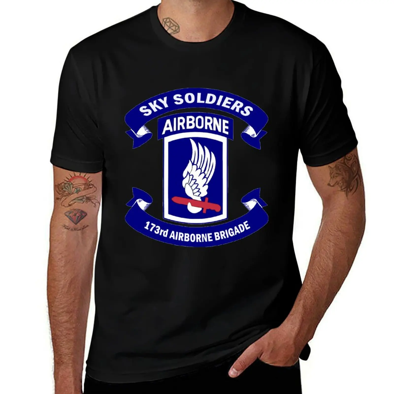 

Team Brigade 173rd Airborne Crest Combat T-Shirt Daily Wear Plain Short Sleeve Shirt
