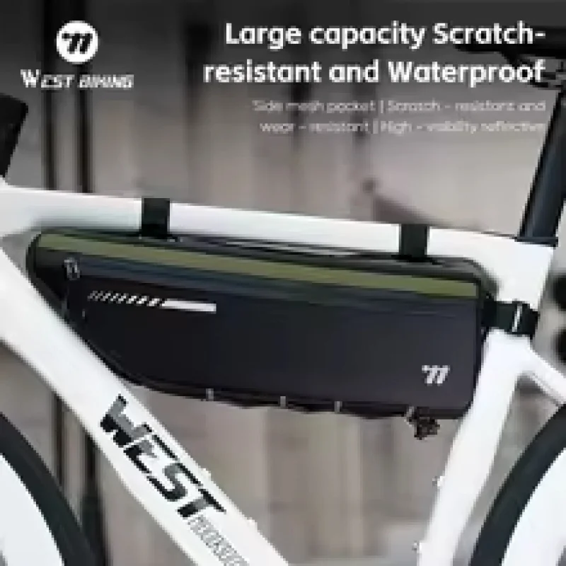 

WEST BIKING Bike Bag 2.6L Large Capacity Front Frame Top Tube Under Bag Waterproof Wear-resistant Bicycle Bag Bike Accessories