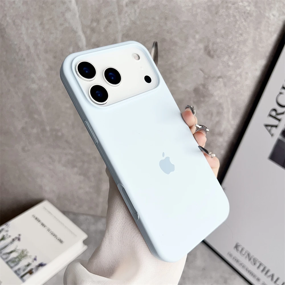 Original Flüssig-Silikon Handyhülle für iPhone 17 15 16 14 18 Pro Max Bonbonfarben Mit Logo-Box Cover für iPhone 17 Pro Max