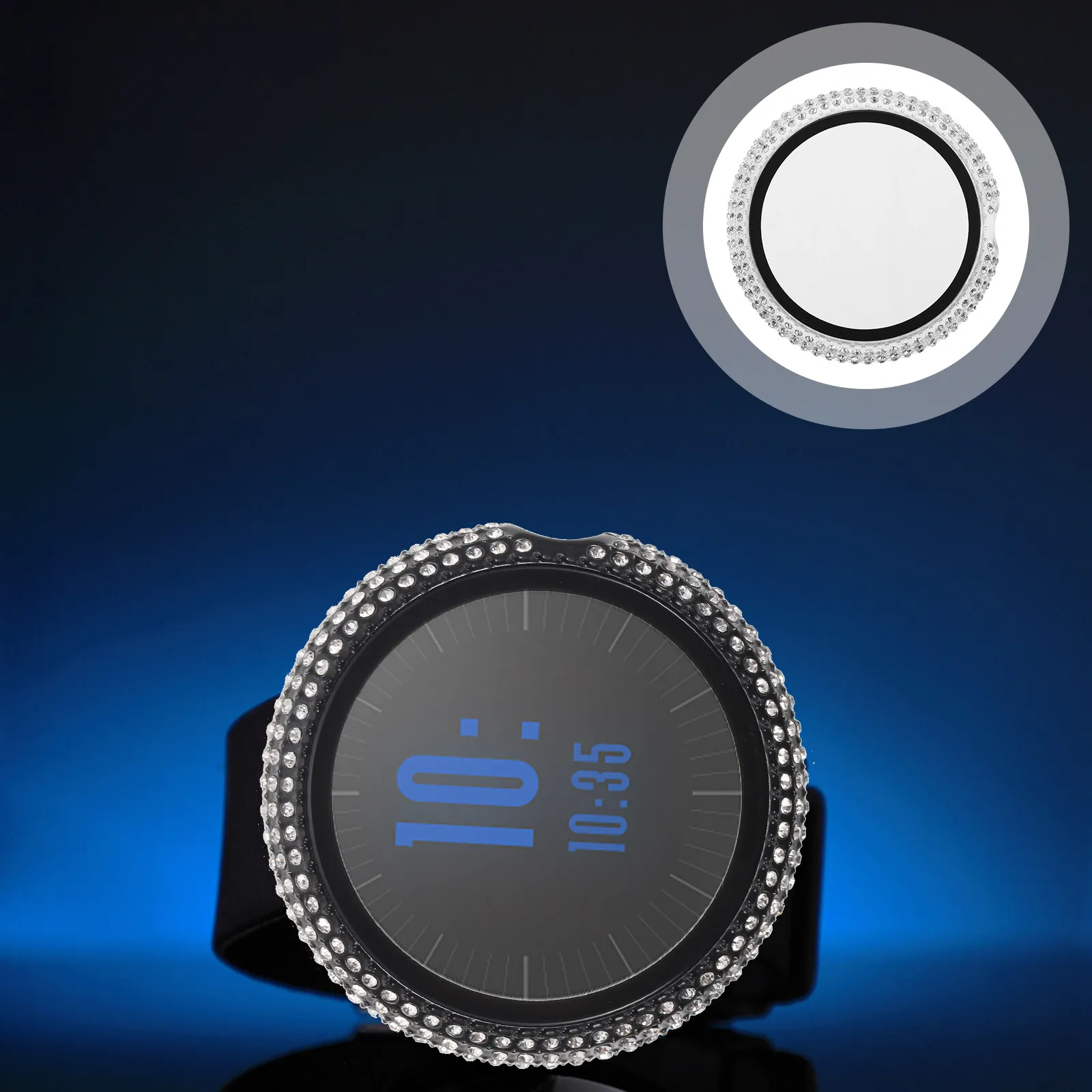 

Premium Electroplated Full Rhinestone Watch Case Protective Bumper Shell for Watch Anti-Shock Scratch Resistant