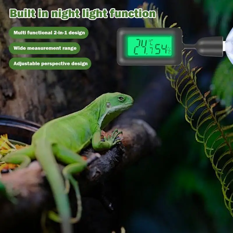 Reptile Thermometers Greenhouse Reptile Thermometers 2 In 1 90-degree Adjustable Indoor Hygrometer Greenhouse Reptile Humidor
