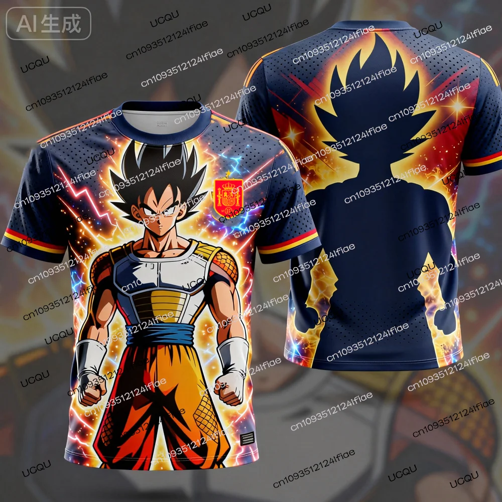 Dragon Ball Z España edición especial camiseta de fútbol Vegeta/Goku niños Anime Camiseta deportiva camiseta de fútbol para hombres