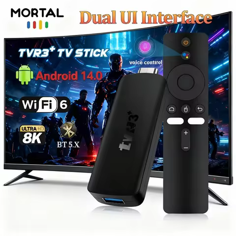 TVR3+ Android14 Smart TV Stick HDR+ 8K Rockchip RK3518 WIFI6 BT5.4 Google Voice Streaming Media Player TV Box IPTV Youtube