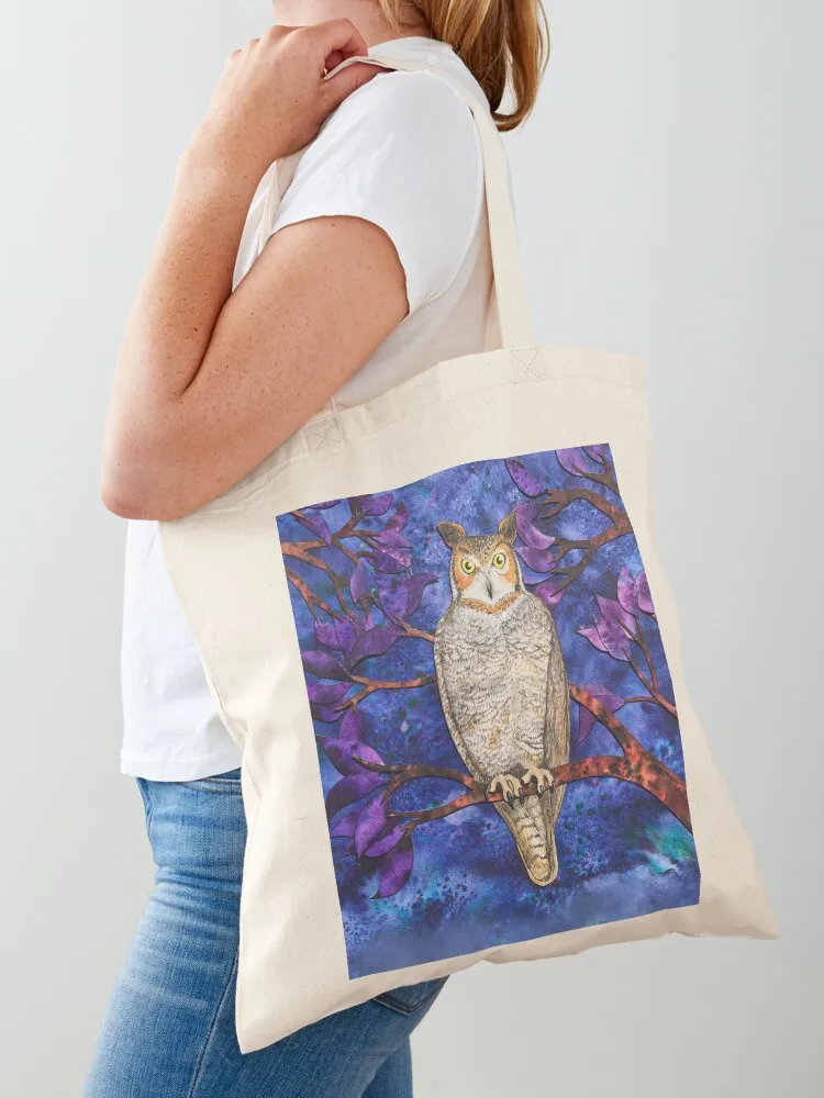 

Autumn Owl in the Plum Tree Tote Bag woman shopping bag cute tote bag canvas tote sacs de shopping