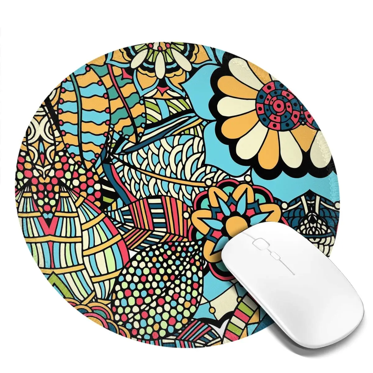 Gamer Mouse Pad Vintage Ethnic Anti-Slip Mousepad Desk Accessories Flower Print Aesthetic Mouse Mats For Notebook Computer