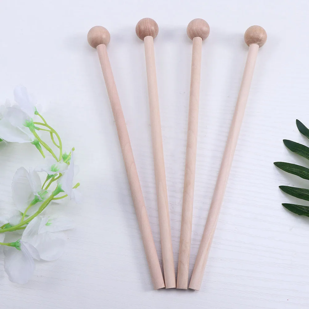 

6pcs Wood Mallets Percussion Sticks Musical Percussion Instrument Parts Accessories (Wood Color) music mallets