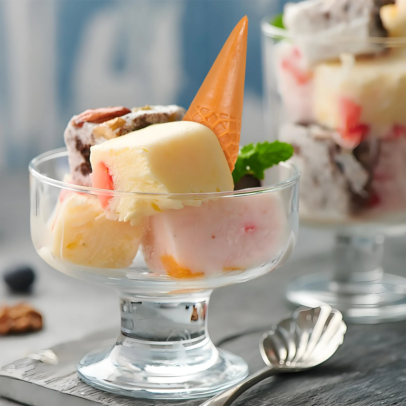 

15Pcs Mini Artificial Ice Cream Cone Base Realistic Ice Cream Cone Charm DIY Phone Case Hair Clip Craft Supplies Decor