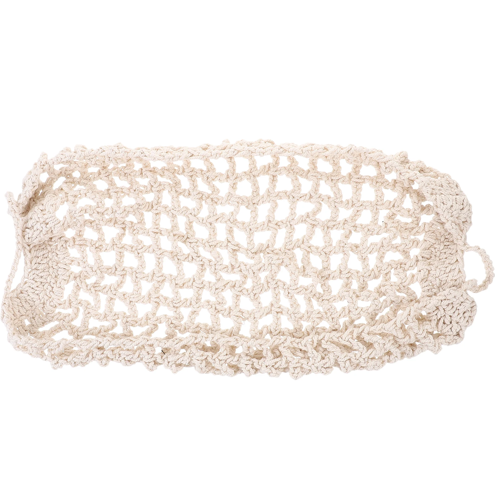 

Cotton Rope Kitchen Storage Net Bag Fruit Basket Hanging Woven Beige Keeps Fresh Frees Space Decorates Kitchen Produce Hammock