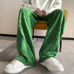 Heren Korte Lengte Geruite Hetero Heren Casual Broek Mode Hiphop Dagelijkse Veelzijdige Broek Voor Harajuku Koreaanse Kledingbroek