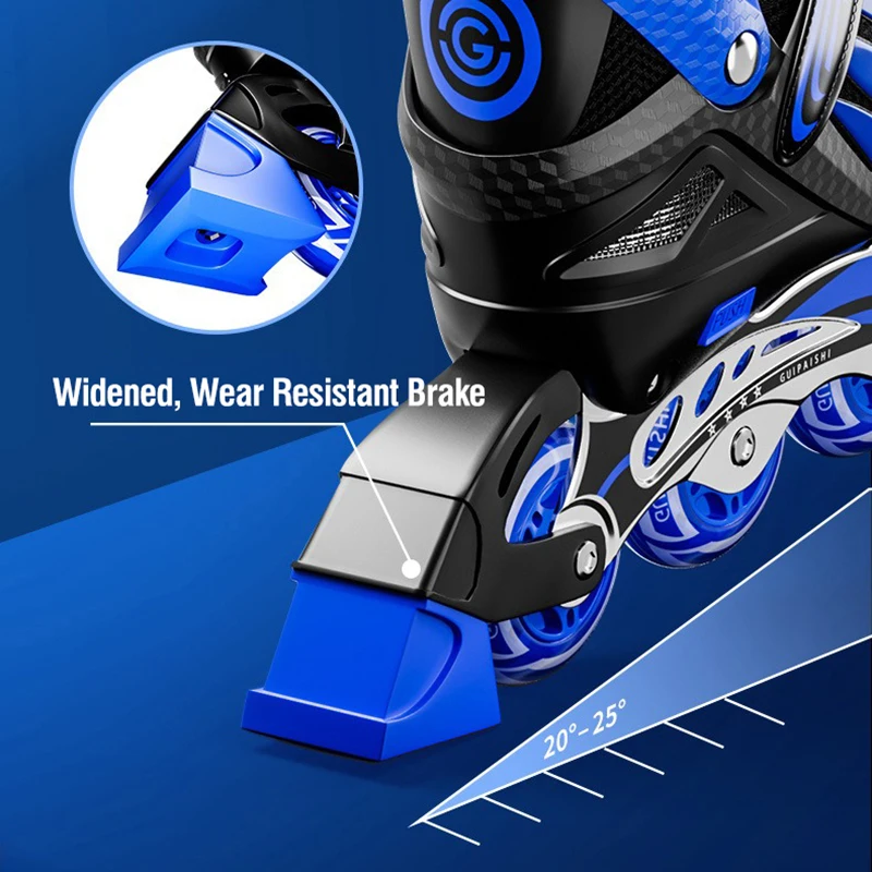 أطفال قابل للتعديل حذاء تزلج بعجلات فلاش كاملة أحذية التزلج على الجليد للفتيات سن 3-12 المبتدئين صف واحد مجموعة معدات واقية #6