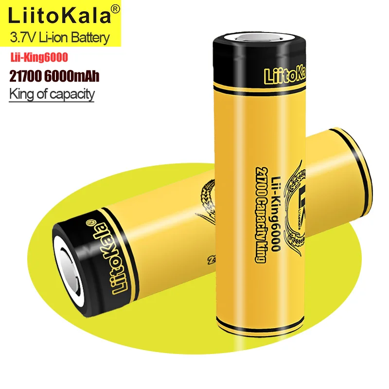 1-16PCS LiitoKala King6000 3.7V 21700 6000mAh Top High-performance Rechargeable Battery for power tools and flashlight