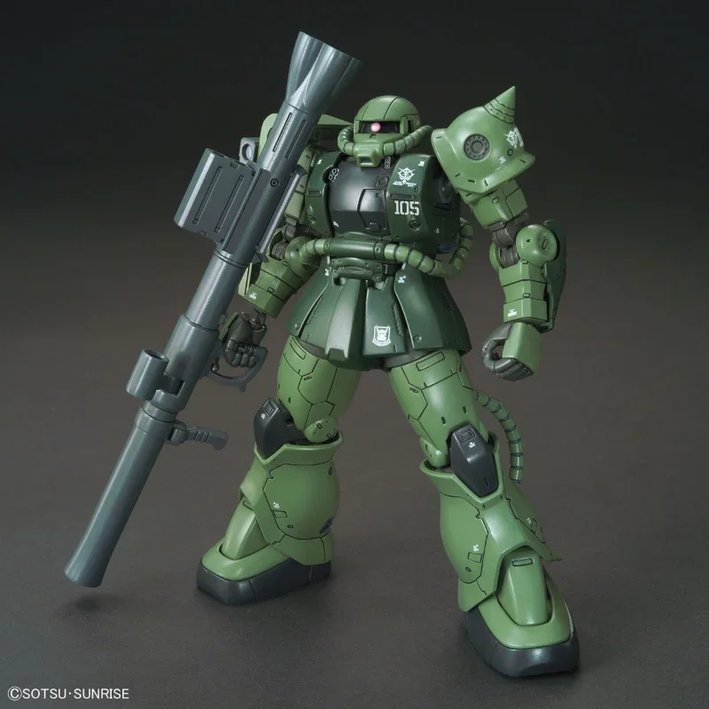 Bandai Gundam Model Kit MS-06C Zaku 2 Anime Action Figure HG GTO 025 Collectible Toys Ornaments for Kids Birthday Gifts