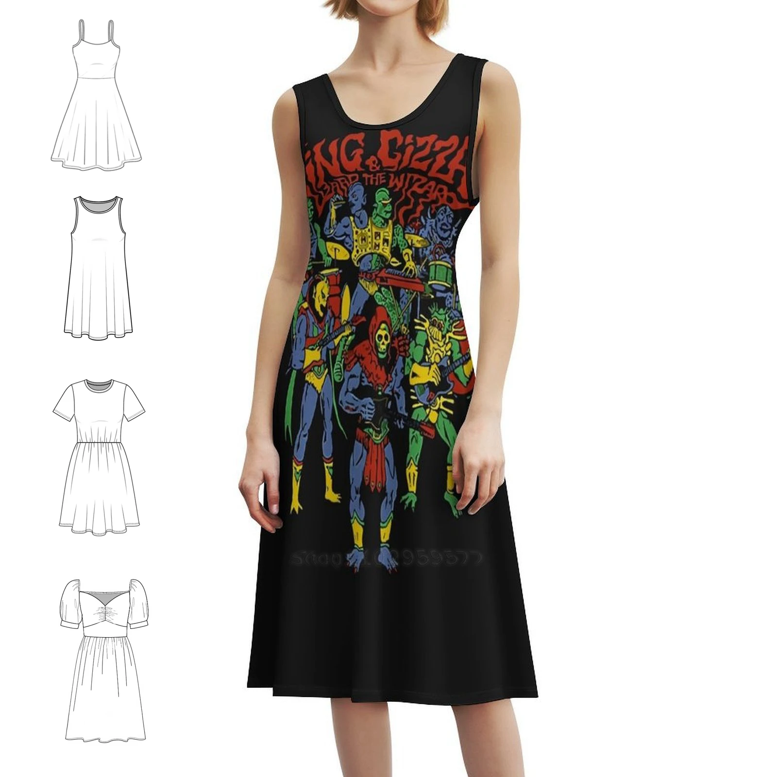 The Gizzard King Essential تي شيرت بوهيمي بدون أكمام فستان متعدد الطباعة لقضاء العطلات على الشاطئ فستان الحفلات King Gizzard The Lizard #1