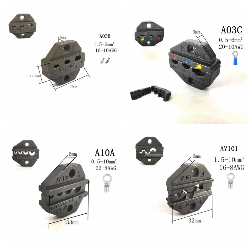 Morrem conjuntos para fse/HS-A03B/a03c/av10a/av101/a10/a16wf/av103 que friso os módulos da máquina das maxilas do alicate da mola da tomada que friso terminais do tampão