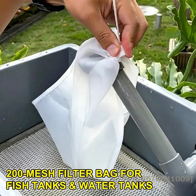 ⚑200-Nano Mesh Reusable Fish Tank Aquarium Filter Bag With Drawstring view 3