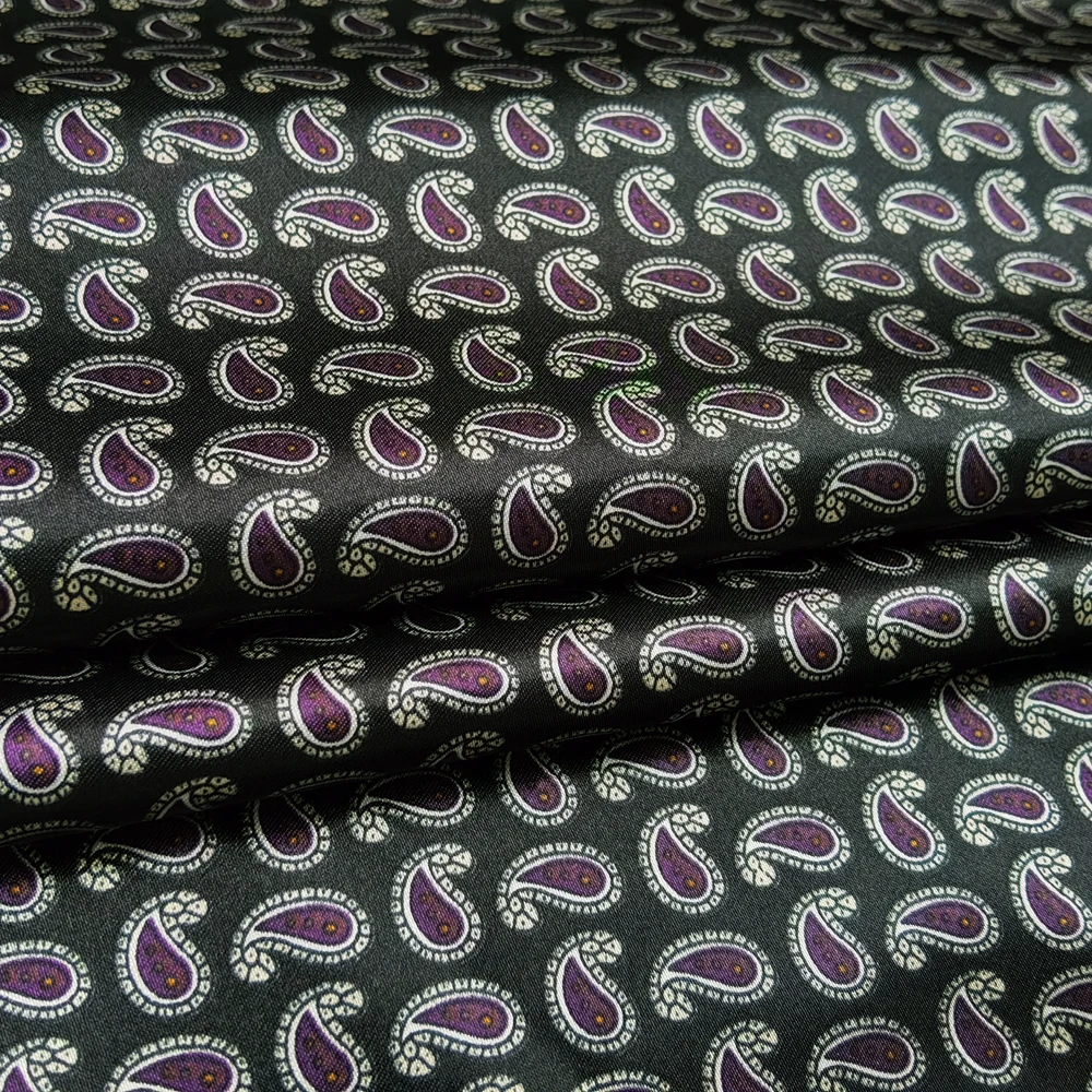 1 Meter x 1,48 Meter ethnischer Paisley-Stoff für Schal, Hut, DIY, seidiger Satinstoff – Detail 20