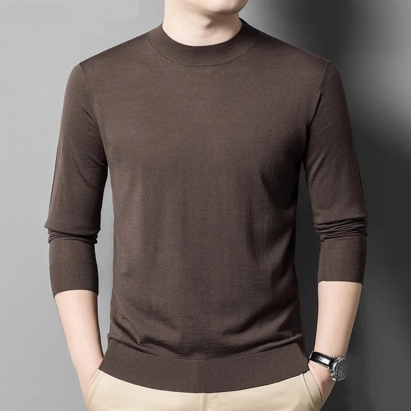 

Men's Winter Thiened Warm Woolen Knitted Base Casual High Collar Busin Casual Loose Fit Long Sleeves Pullovers