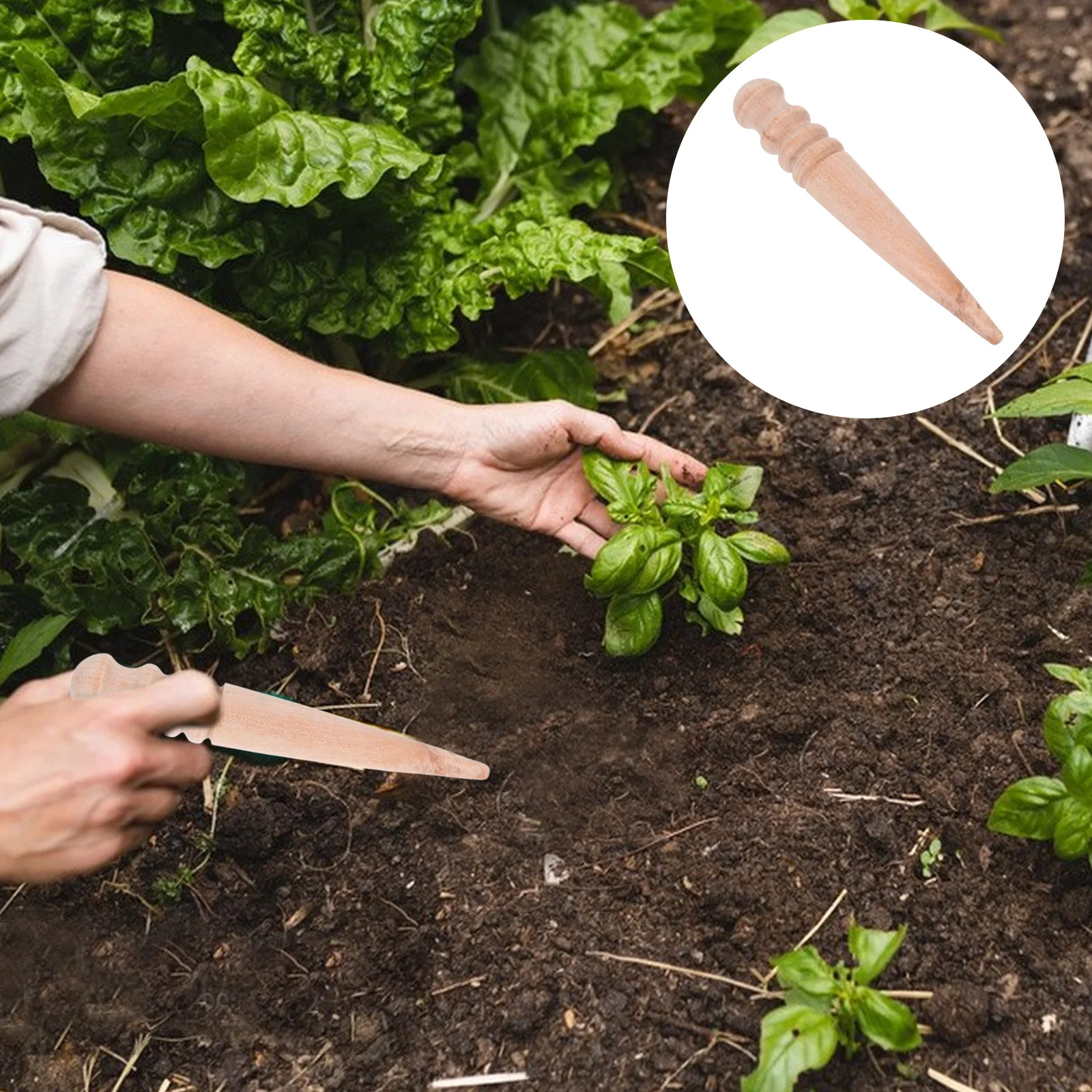 

Gardening Seeder Dibbler Soil Digger Portable Hole Punch Beginners Tools Wood Dibber Puncher