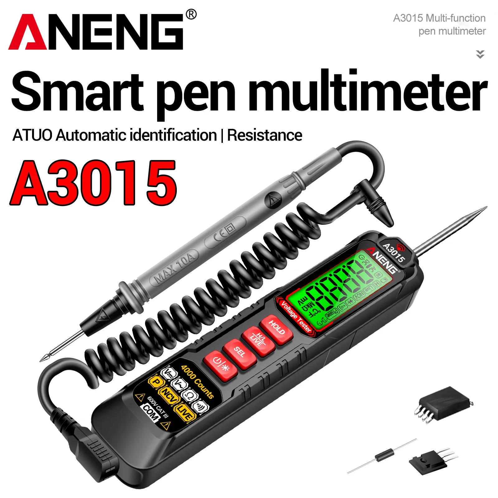 ANENG A3015 Digital Test Pen High Low Sensitivity Line Breakpoint Finder Continuity Buzzer HD Backlight Low Power Prompt ABS