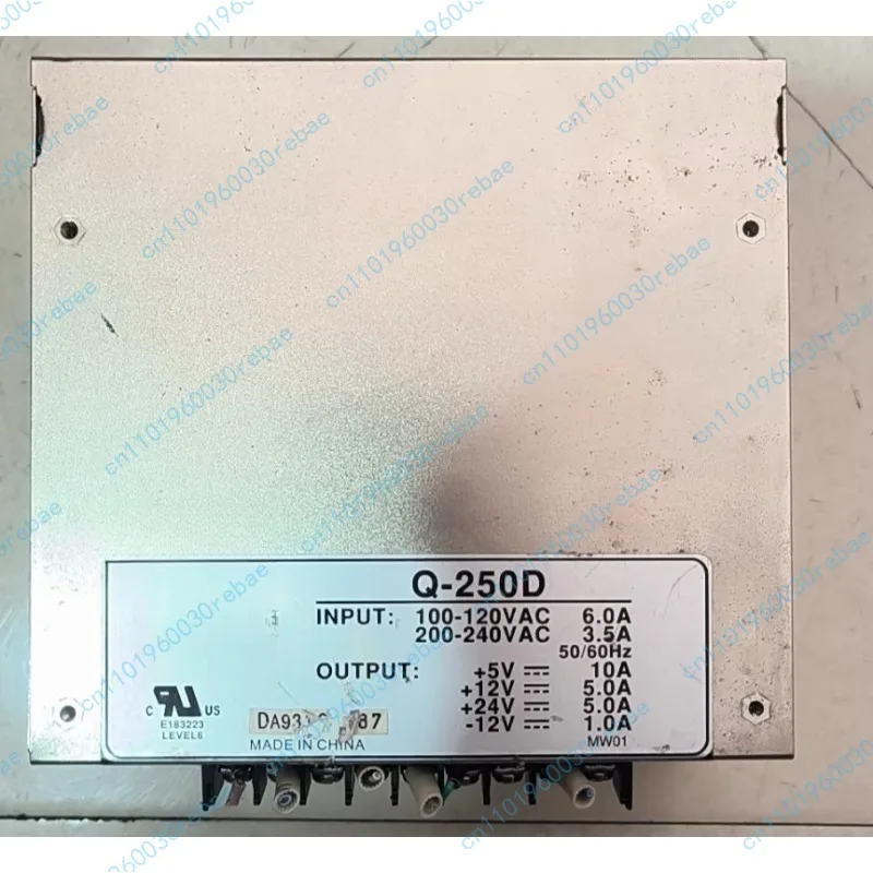 

Q-250D Switching Power Supply, Input Voltage 100-120VAC or 200-240VAC, Output +5V 10A, +12V 5A, +24V 5A, -12V 1A. tested OK