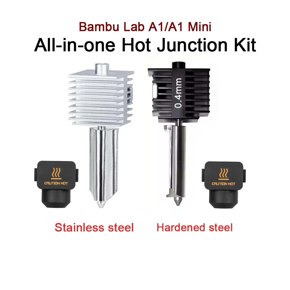 Bambu Lab 3D Printer A1 A1-MINI All-in-One Hotend Kit Hardened Steel Stainless Steel Integrated Nozzle High Speed Print Head