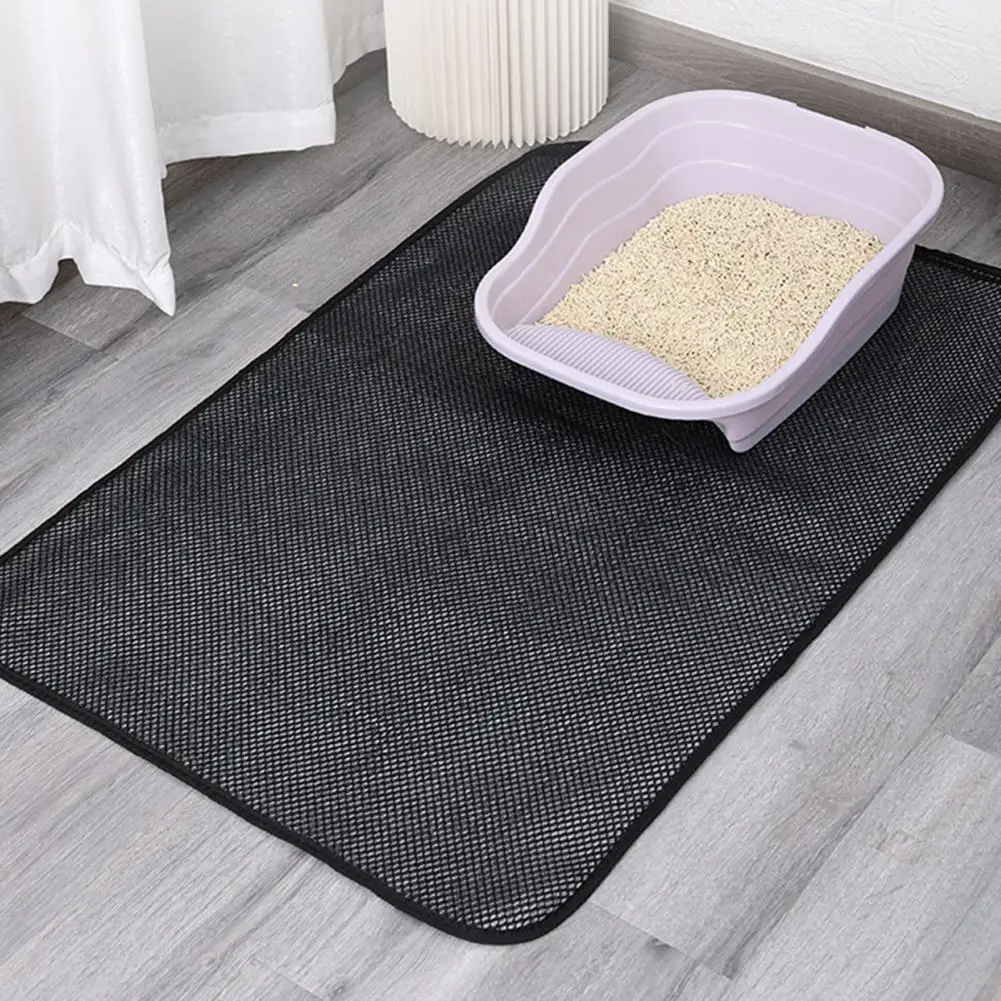 Cat Litter Mat Waterproof Base Washable Cat Toilet Mat Grid Sand Leakage Rectangle Double Layer Cat Litter Pad Pet Supplies