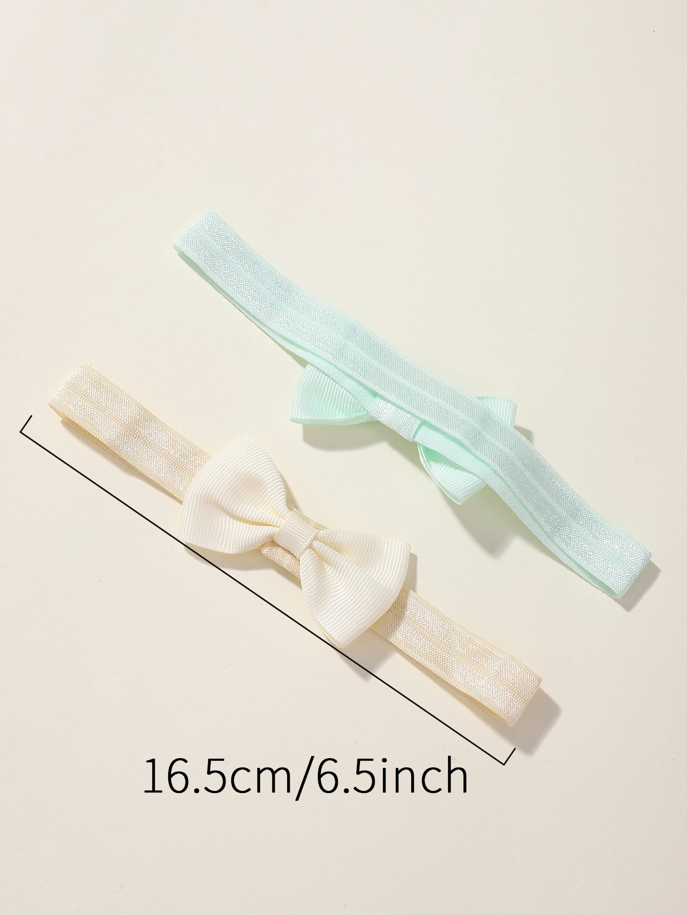 6-teiliges Set Einfarbige Schleifenstirnbänder für Babymädchen, Ripsband-Kopfschmuck, Elastische Haarbänder für Kleinkinder und Kinder – Detail 2