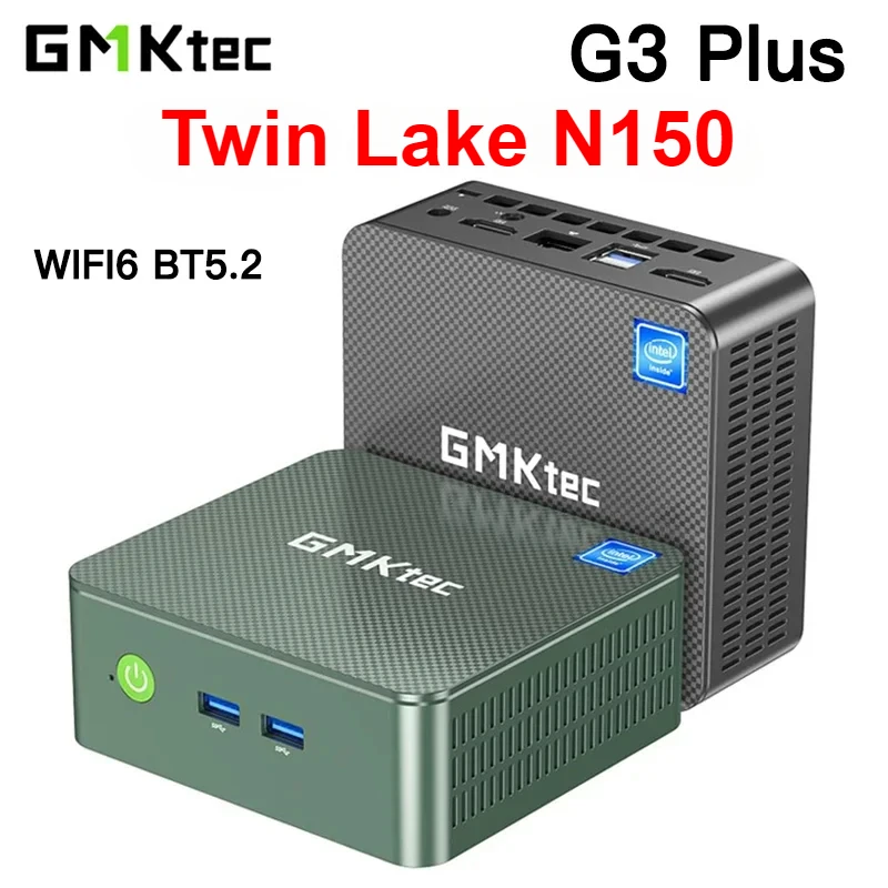 GMKtec G3 Plus Twin Lake N150 MINI PC Windows 11 Pro DDR4 16GB 512GB NVMe SSD WIFI6 BT5.2 Desktop office Mini PC Gamer Computer