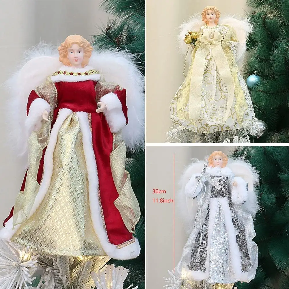 

Christmas Tree Decoration Golden Angel Dolls Tree Top Star LED Glowing Pendant Christmas Tree Top Decoratiostival decoration