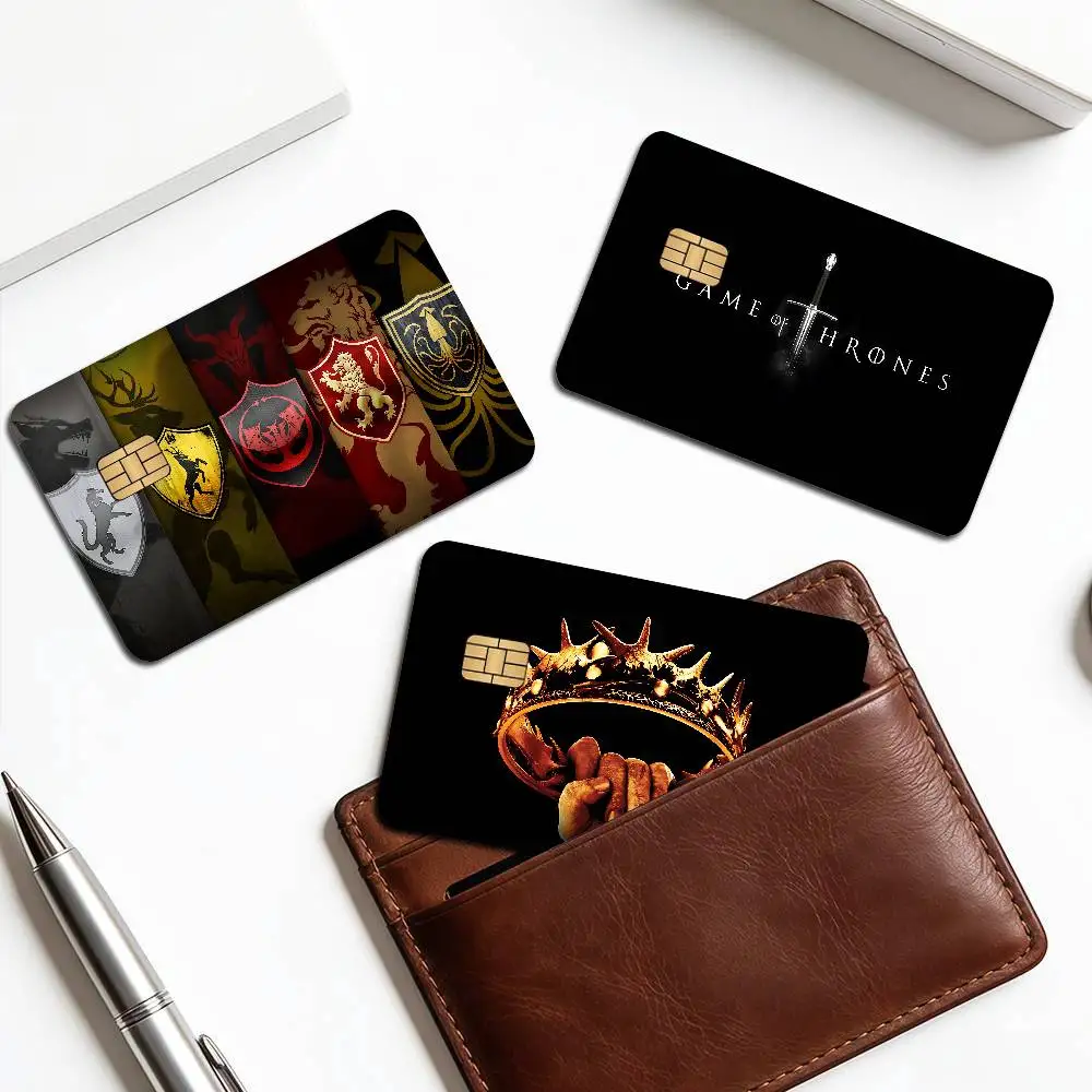 Film G-Game of T-Thrones Cartoon Credit Card Skin Stickers for Bank Card Bus Metro Card Sticker Waterproof Women Gift