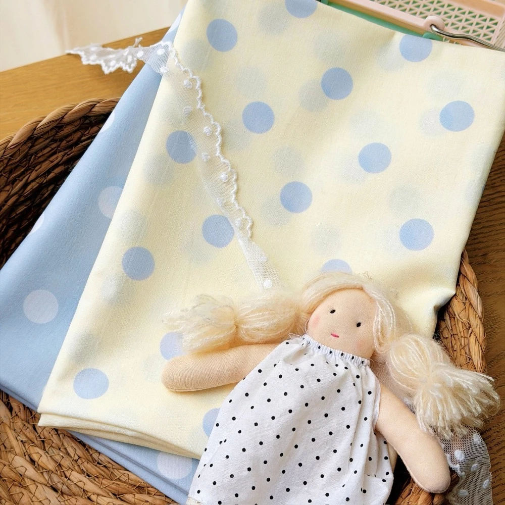 

145x50cm 2cm Dot 5.2cm Spacing 40s Cotton Digital Print Soft Large Dot Fabric, for Dress Children's Clothing Sewing Cloth
