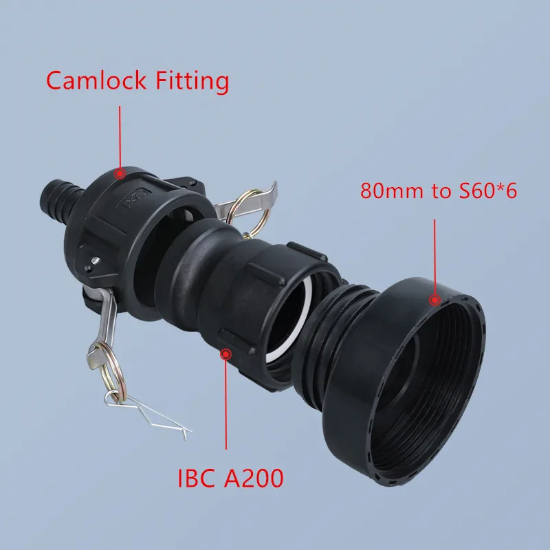 High Quality Polypropylene IBC Tank Adapter A200 & Plastic Camlock Combination Pack Valve Connector