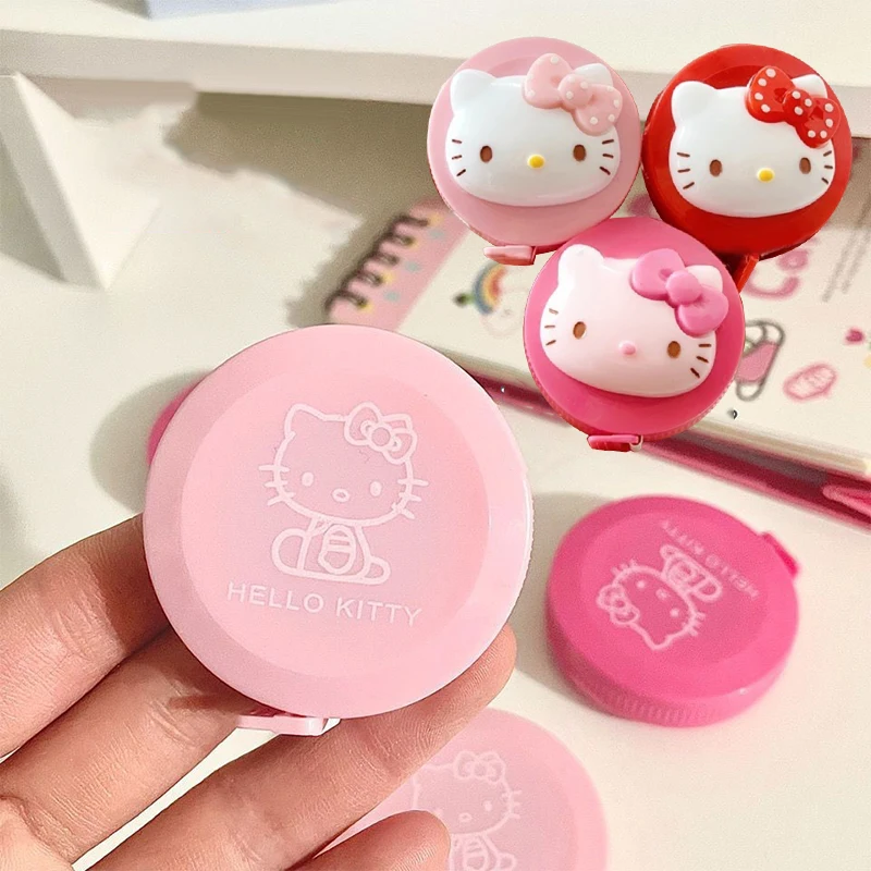 Kawaii Hello Kitty Self-Telescoping Tape Mini Portable Soft Ruler Measuring Tape Measuring Clothes Waist Circumference Tools