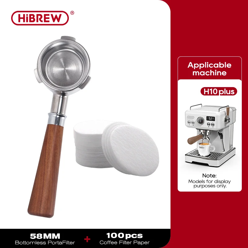 HiBREW Coffee Bottomless Portafilter 51MM 58MM Filter Basket Espresso Machine Barista Tool H10A H10B H7A H10 Plus
