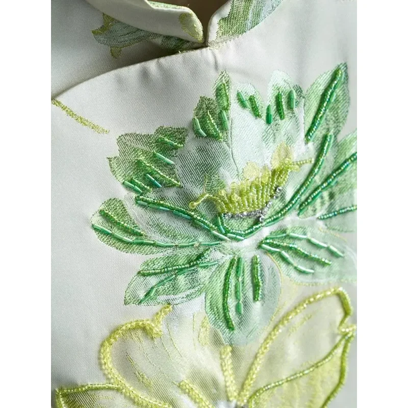 

Жаккардовый жилет с цветочной вышивкой, женские топы без рукавов в китайском винтажном стиле в стиле ретро, большие размеры