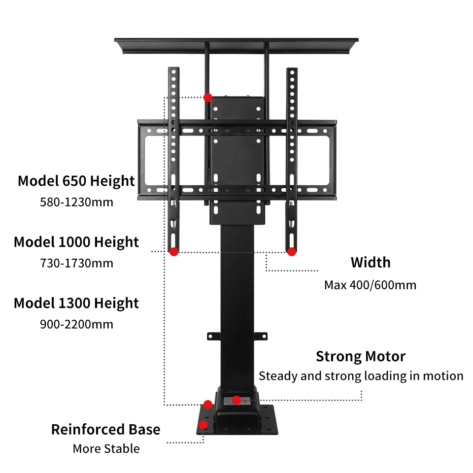 Motorized TV Lift System with Remote Control Compatible with 32-85 Inch Televisions Height Adjustable for Hidden TV Cabinets